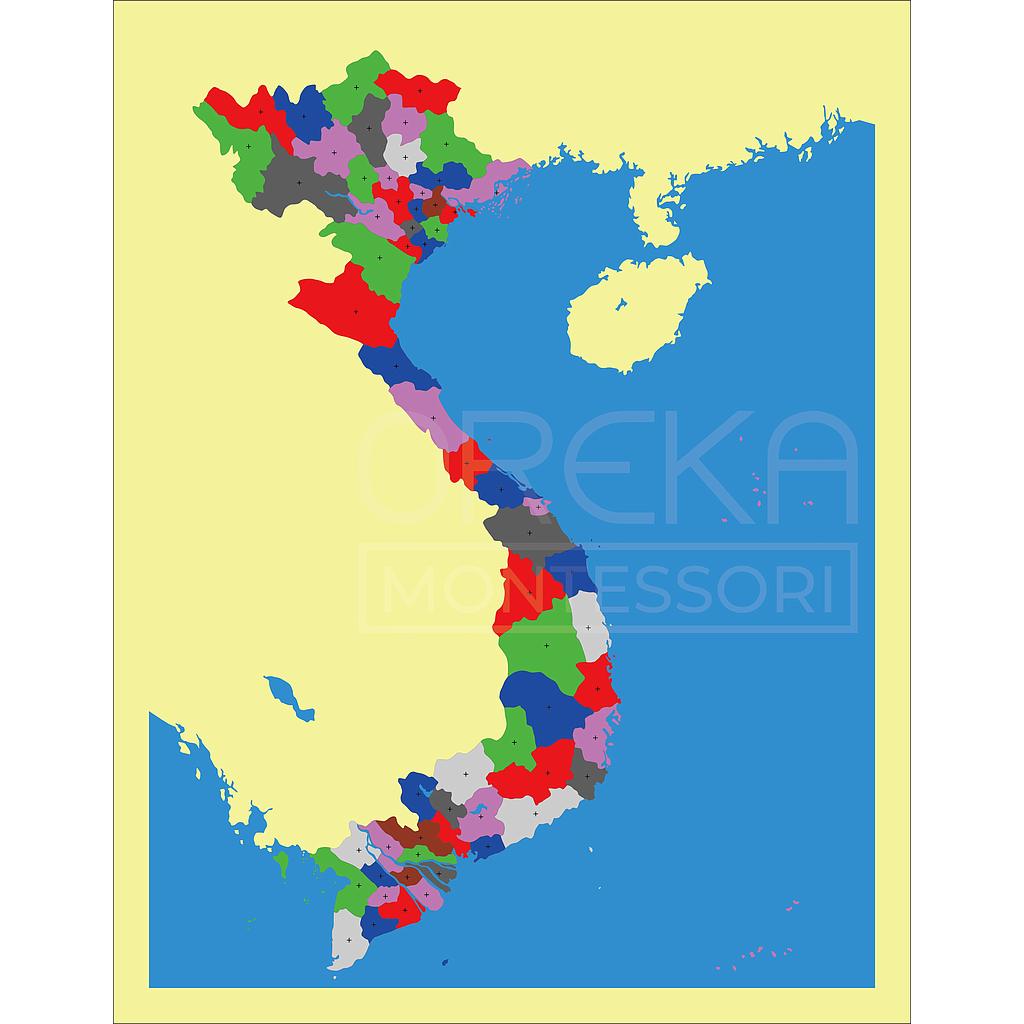 Ghép hình bản đồ: Việt Nam, không khung | Oreka Montessori® | Giáo ...
