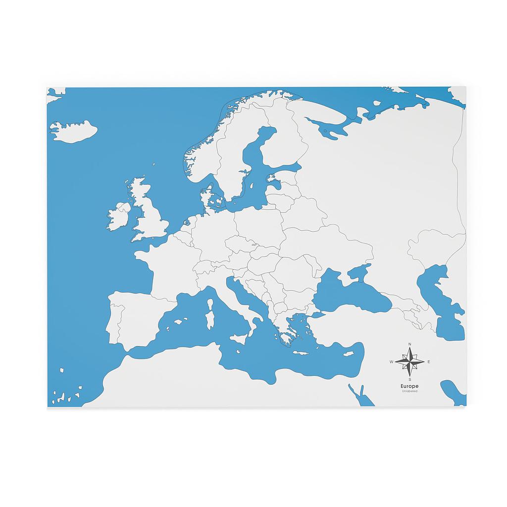 Chỉ dẫn ghép hình bản đồ: Châu Âu, không nhãn
