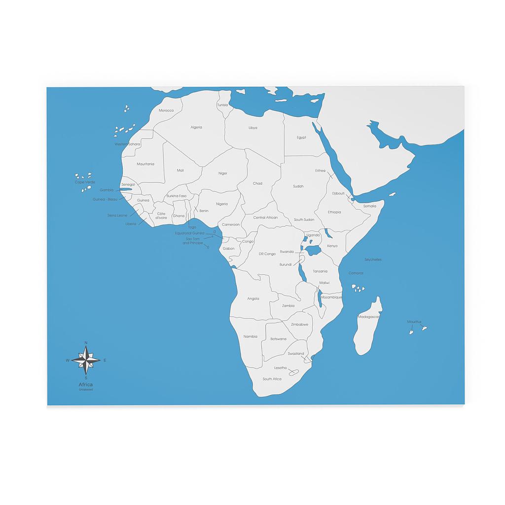 Chỉ dẫn ghép hình bản đồ: Châu Phi, có nhãn