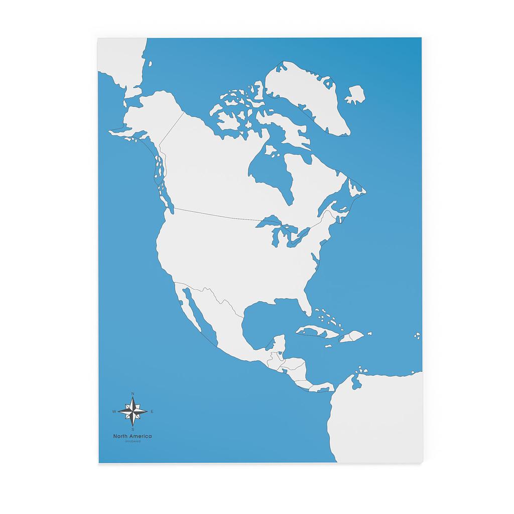 Chỉ dẫn ghép hình bản đồ: Bắc Mỹ, không nhãn