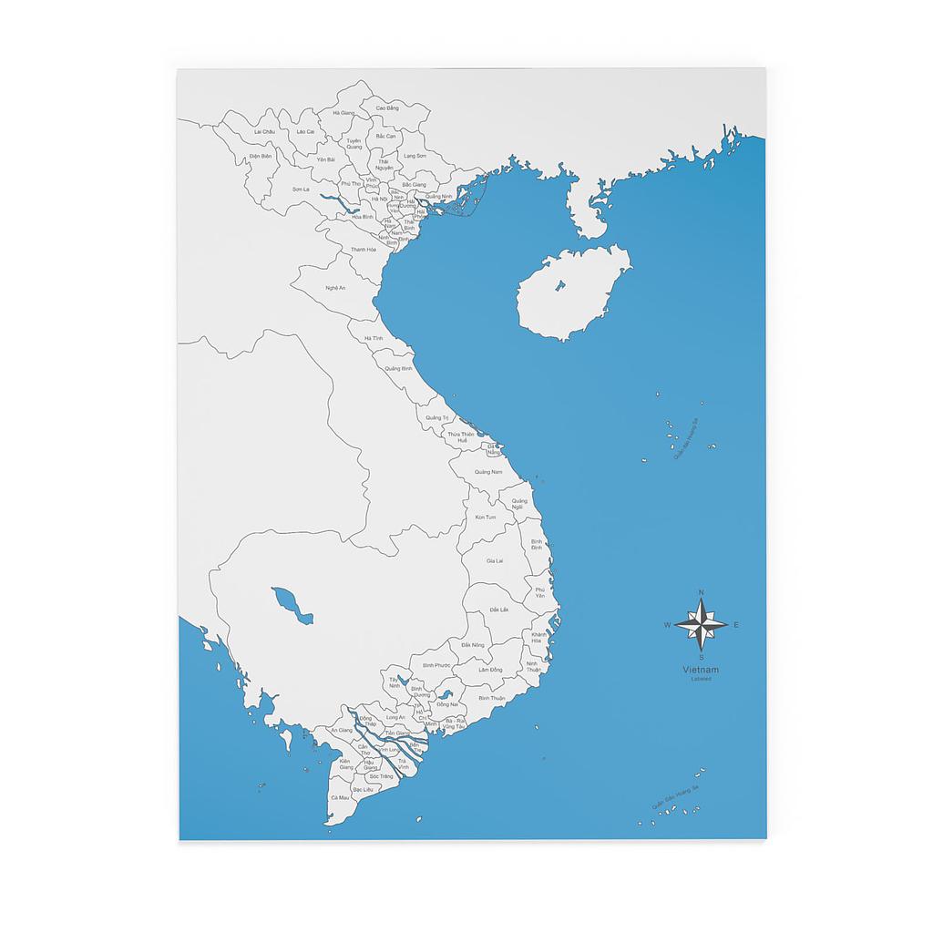 Chỉ dẫn ghép hình bản đồ: Việt Nam, có nhãn