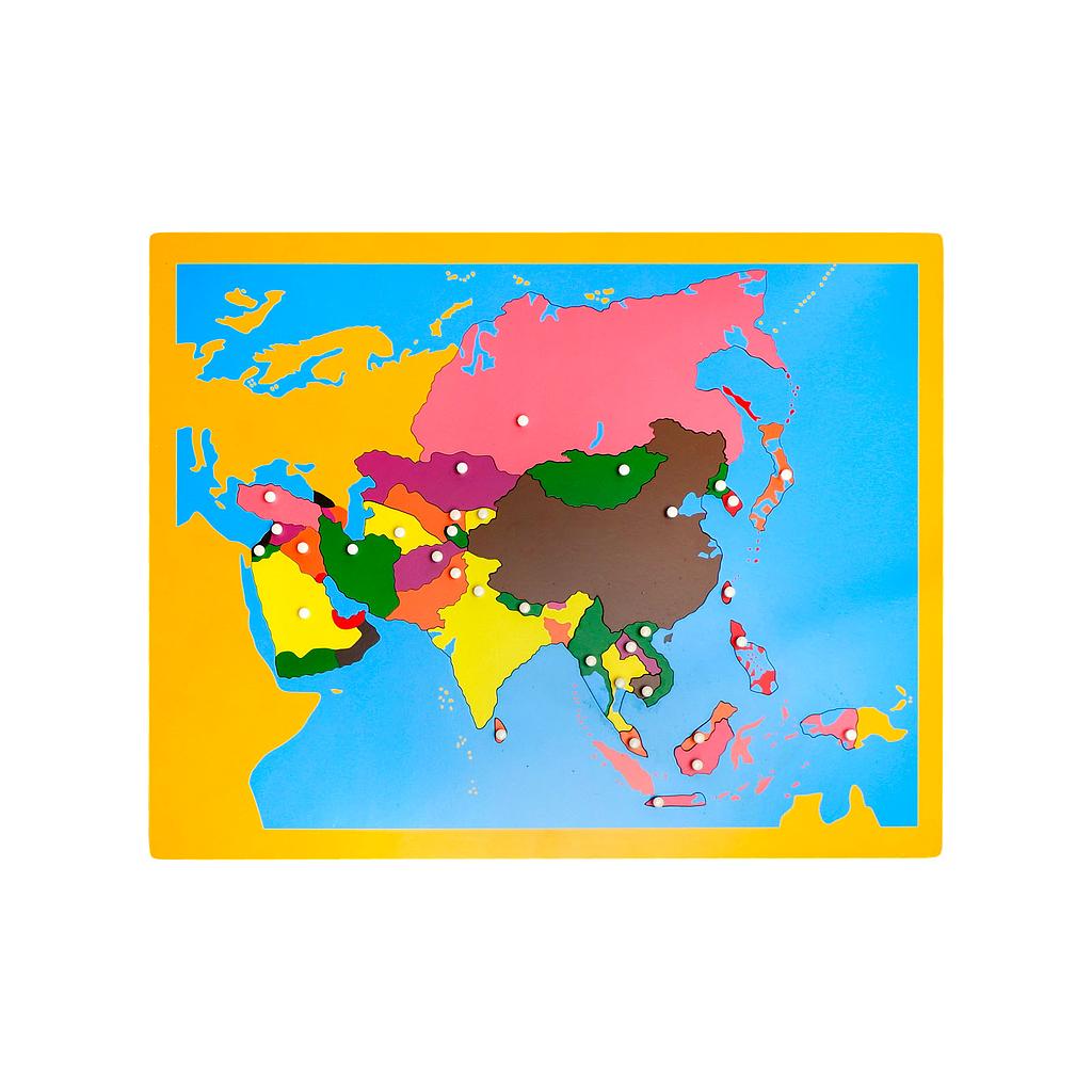 Ghép hình bản đồ: Châu Á, không khung