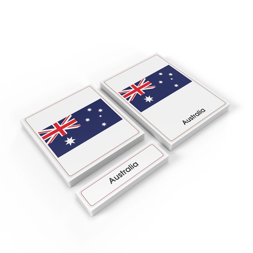 Bộ thẻ giáo cụ ba phần: Lá cờ các nước Châu Đại Dương