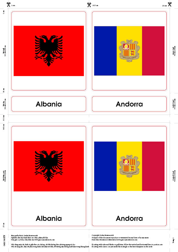 Bộ thẻ giáo cụ ba phần: Lá cờ các nước Châu Âu (Sản phẩm số)