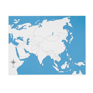 [0740201] Chỉ dẫn ghép hình bản đồ: Châu Á, không nhãn